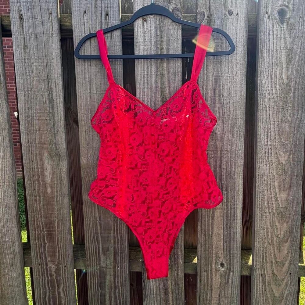 Victoria's Secret Medium Sexy Glam Red Bodysuit